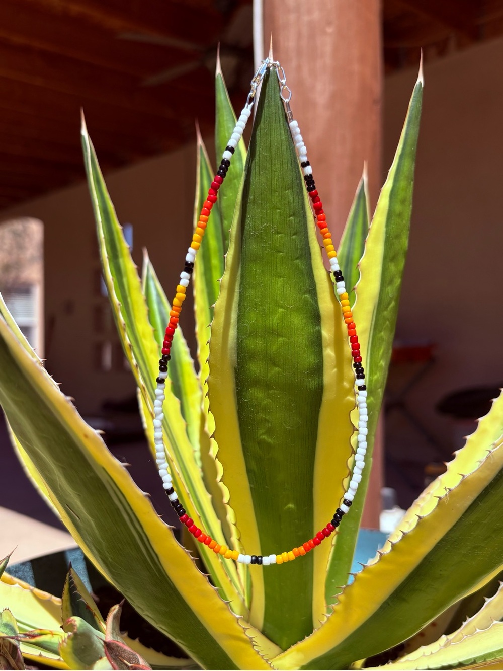 Handmade Southwestern Multicolor Seed Bead Necklace